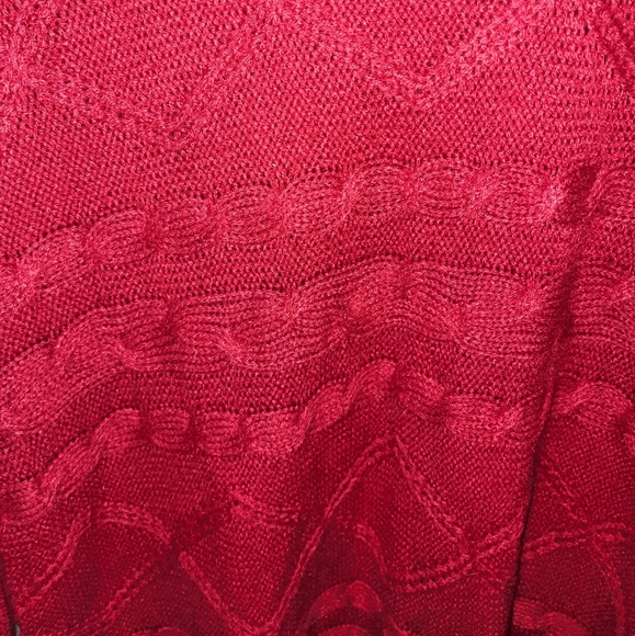 KIM ROGERS RED PULL-ON SWEATER | LARGE - Picture 4 of 6